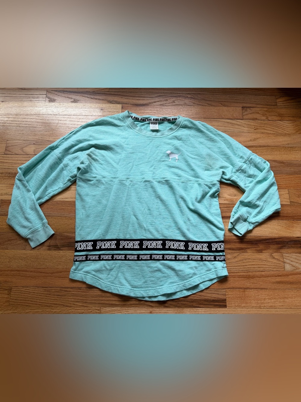 PINK Turquoise Long Sleeve Size L